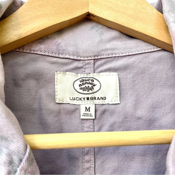 LUCKY BRAND x LAURA ASHLEY PRINTED FLORAL COVERALL SHORT IN SPRING PURPLE - Picture 7 of 10